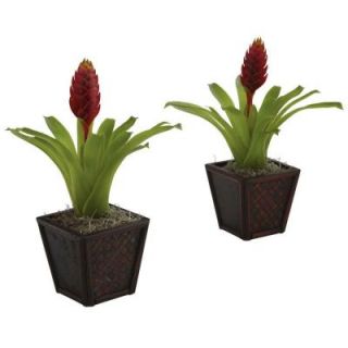 Nearly Natural Bromeliad with Planter (Set of 2) 6773 S2