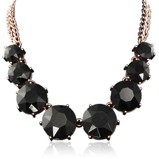 Passiana Black Crystal Circle Strand Necklace