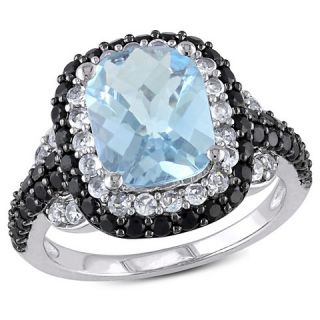 CT. T.W. Sky Blue Topaz and .56 CT. T.W. White Sapphire with Black