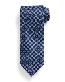 Stefano Ricci Neat Square Pattern Tie, Blue
