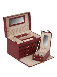 Large Red Square Jewelry Box & Travel Case by WOLF