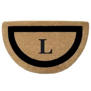 Creative Accents Single Picture Frame Black 22 in. x 36 in. HeavyDuty Coir Half Round Monogrammed L Door Mat 02053L