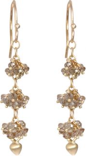 Me&Ro Brown Diamond 3 Beaded Cluster Earrings