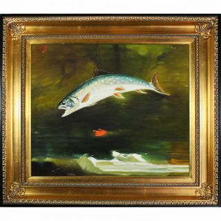 Jumping Trout Canvas Art by Tori Home