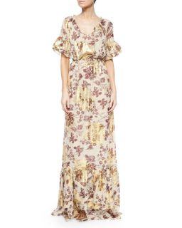 Diane von Furstenberg Jane Floral Print Long Dress