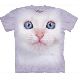 Mountain Corp 1533511 White Kitten Face   Kids Medium T Shirt
