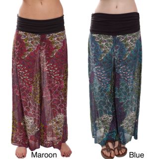 Global Desi Womens Boho Solid Color Pants (India)