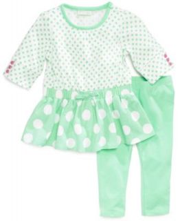 First Impressions Baby Girls 2 Piece Dot Dress & Leggings Set
