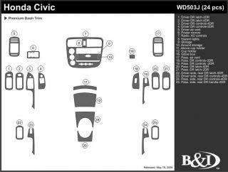 2005 Honda Civic Wood Dash Kits   B&I WD503J DCF   B&I Dash Kits