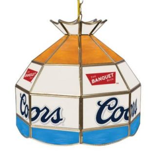 Trademark Global Coors 16 in. Brass Hanging Tiffany Style Billiard Lamp CO1600