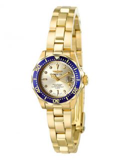 Womens Pro Diver Gold Plated Japanese Quartz Watch by Invicta