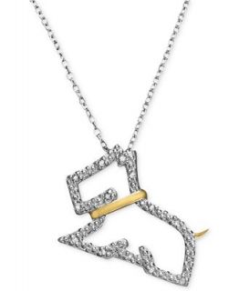 Diamond Necklace, Sterling Silver Diamond Dog Pendant (1/10 ct. t.w.)