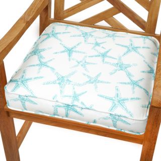 Aqua Starfish 19 inch Indoor/ Outdoor Corded Chair Cushion   15851560