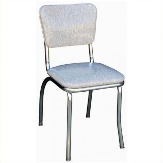 Richardson Seating Retro 1950s Chrome Diner  Dining Chair in Cracked Ice Grey   4110CIG