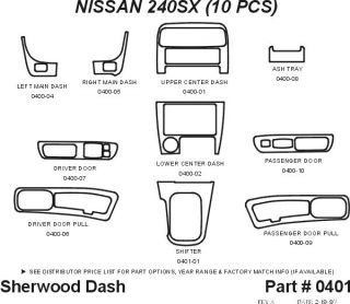 1996, 1997, 1998 Nissan 240SX Wood Dash Kits   Sherwood Innovations 0401 CF   Sherwood Innovations Dash Kits