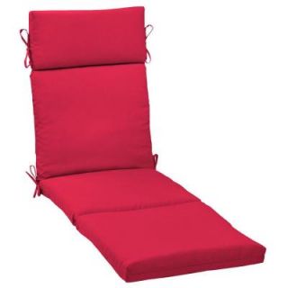 Hampton Bay Geranium Red Outdoor Chaise Lounge Cushion WC08853X 9D1