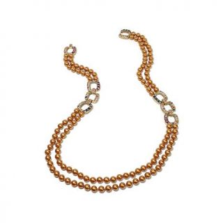 Heidi Daus "Lux Links" Beaded 2 Row Crystal Station Necklace   7894565