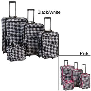 Rockland Deluxe 4 piece Black/ White Luggage Set   12531343