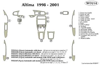 1998 2001 Nissan Altima Wood Dash Kits   B&I WD214C DCF   B&I Dash Kits