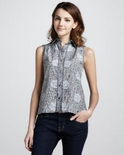 MARC by Marc Jacobs Jamie Dot Printed Sleeveless Blouse