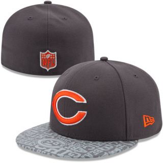Youth New Era Graphite Chicago Bears NFL Draft 59FIFTY Fitted Hat