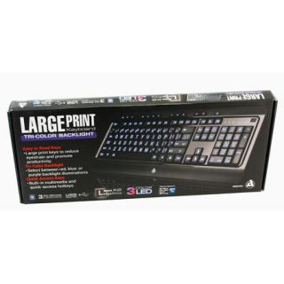 AZIO KB505U Large Print Tri-Color LED USB Keyboard