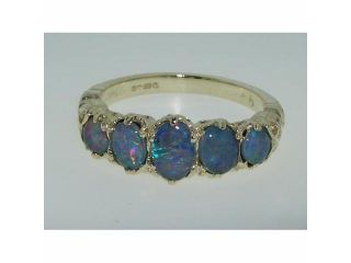 High Quality Solid Yellow 9K Gold Fiery Opal English Victorian Ring   Size 7.75   Finger Sizes 5 to 12 Available
