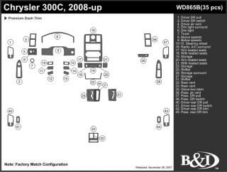 2008, 2009, 2010 Chrysler 300 Wood Dash Kits   B&I WD865B DCF   B&I Dash Kits