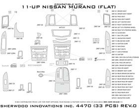 2011, 2012 Nissan Murano Wood Dash Kits   Sherwood Innovations 4470 AJ   Sherwood Innovations Dash Kits
