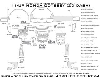 2011, 2012, 2013 Honda Odyssey Wood Dash Kits   Sherwood Innovations 4320 R   Sherwood Innovations Dash Kits