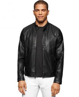 Calvin Klein Perforated Faux Leather Jacket   Coats & Jackets   Men