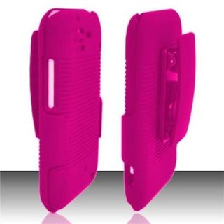 Insten Hot Pink Rubberized Hard Holster Combo Case For HTC Rhyme/Bliss 6330