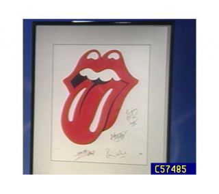 Rolling Stones Lips & Tongue Signed Lithograph —