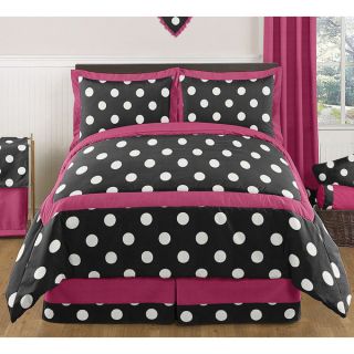 Sweet Jojo Designs Girls Hot Dot 3 piece Full/Queen Comforter Set