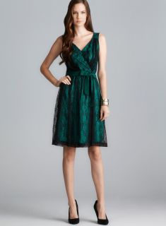 Sinequanone Double V Belted Lace Overlay Dress   15631387  