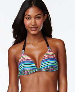 Hula Honey Multi Stripe Halter Bikini Top   Swimwear   Women