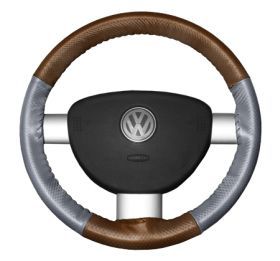 2015 Lincoln Navigator Leather Steering Wheel Covers   Wheelskins Tan Perf/Grey Perf 15 3/4 X 4 1/4   Wheelskins EuroPerf Perforated Leather Steering Wheel Covers