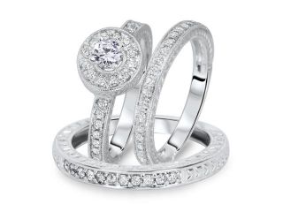 1 Carat T.W. Round Cut Diamond Women's Engagement Ring, Ladies Wedding Band, 