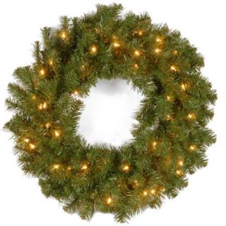 National Tree 24" Kincaid Spruce Wreath with 50 Clear Lights