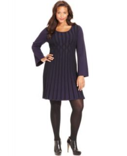 Jessica Howard Plus Size Dress, Short Split Sleeve Belted Sequin Lace