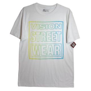 Vision Street Wear Mens Spring Fever Logo Shortsleeve Tee Shirt, White, Size 2XL