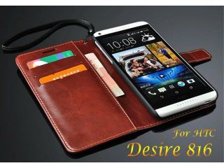 Hot Selling Luxury Retro PU Leather Flip Case for HTC Desire 816 Phone Bag Wallet Design with Card Holder Stand Items,5 Colors 