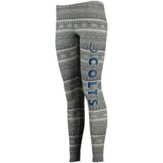 Indianapolis Colts Concept Sports Womens Comeback Tribal Print Leggings   Charcoal