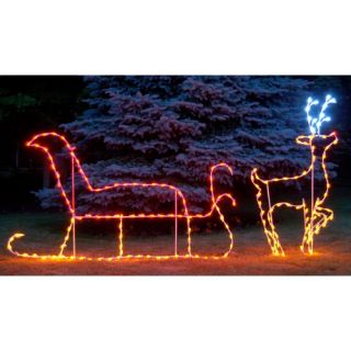 Queens of Christmas LED Santa Claus with Reindeer Christmas Decoration