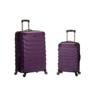 Rockland Light Weight 2 piece Hardside Spinner Upright Luggage Set Silver