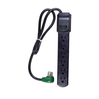 Power By Go Green 6 Outlet Surge Protect with 3 ft. Heavy Duty Cord   Black GG 16103MSBK