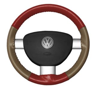 2007 2013 Nissan Versa Leather Steering Wheel Covers   Wheelskins Red/Oak 14 1/2 X 3 3/4   Wheelskins EuroTone Leather Steering Wheel Covers