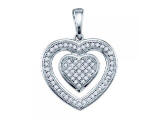 10k White Gold 0.20 CTW Diamond Heart Pendant   1.61 gram    #556 64816 