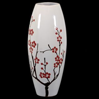Urban Trends Ceramic Vase with Cherry Blossom Accent