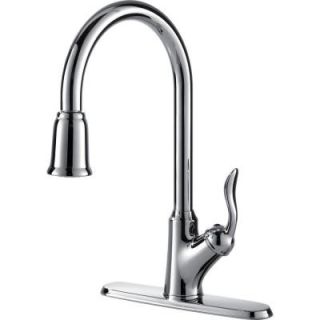Ultra Faucets Transitional Collection Single Handle Pull Down Sprayer Kitchen Faucet in Chrome 13300
